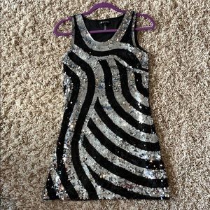 Runway Paris Black & Silver Sequin Dress